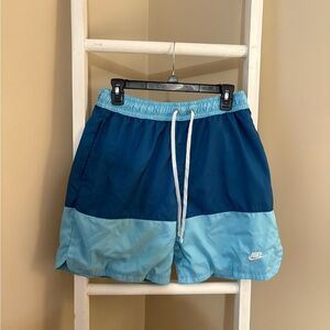 Nike Men's Athletic Two-Tone Blue Shorts